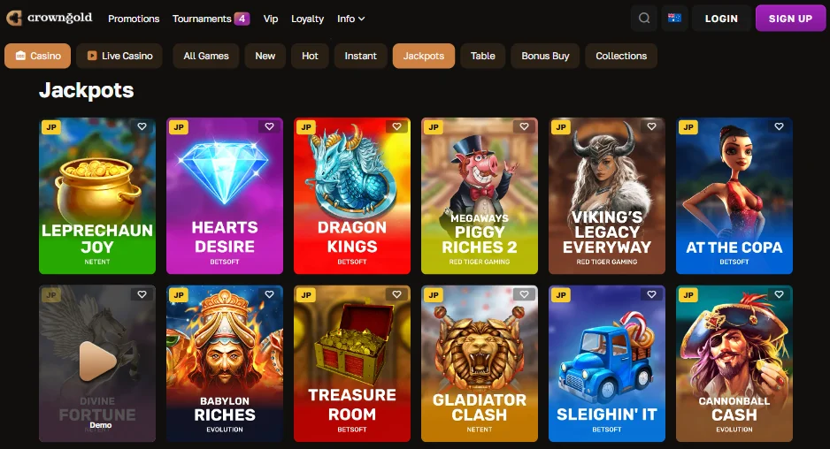 Jackpots at CrownGold in Australia