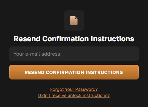 Resend Confirmation Instructions Form